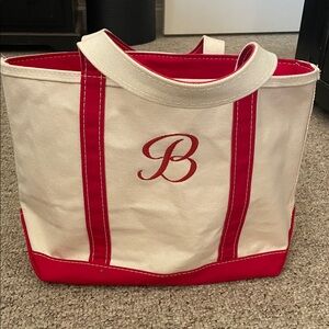 L.L. Bean Red and White Boat and Tote